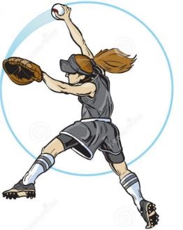 illustration of a girl pitching softball